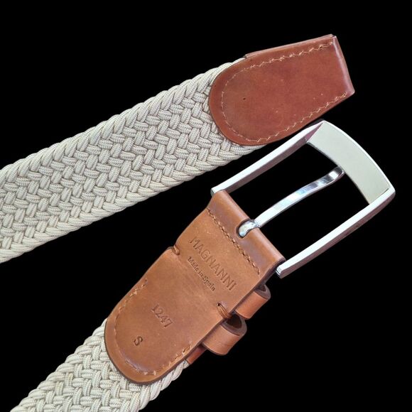 Magnanni Nadal Woven Belt Made in Spain Men's size Small Beige - Picture 10 of 16